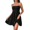 Women's Sleeveless Dress Summer Spaghetti Strap Square Neck Mini Dress Flowy A Line Short Sundresses for Daily Vacation Work