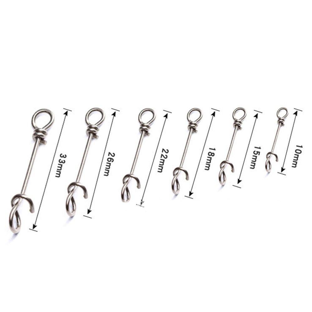 50Pcs Hot Fastach Stainless Steel Fishing Connector Rolling Swive Solid Rings Swivels Snap