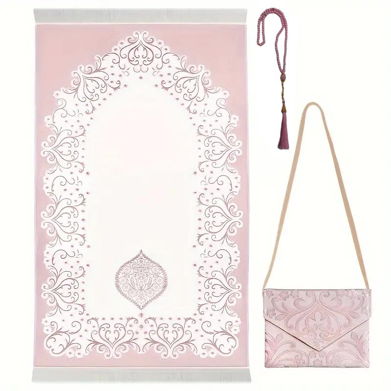 3PC Jacquard Pattern Prayer Mat Middle East Muslim Travel Prayer Mat Set Portable Multiple Options Available