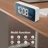 Multifunctional USB Charging Voice-Controlled Mirror LED Alarm Clock with Dual Alarms
