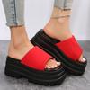 Thick Bottom Slippers Women Fashion Comfortable Open Toe Slope Heel Sandal Slippers Women Muffin Bottom Lightweight High Heeled Large Size Slippers