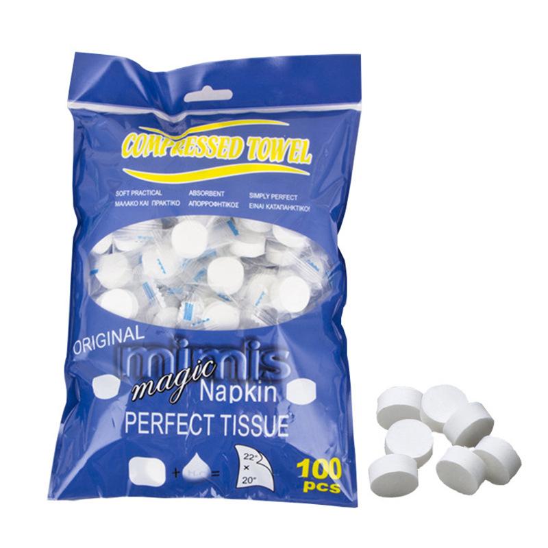 Compressed Towel 100 Pcs Mini Disposable Portable Face Towel Cotton Tissue Facial Cleansing Towel Travel Sports Outdoor