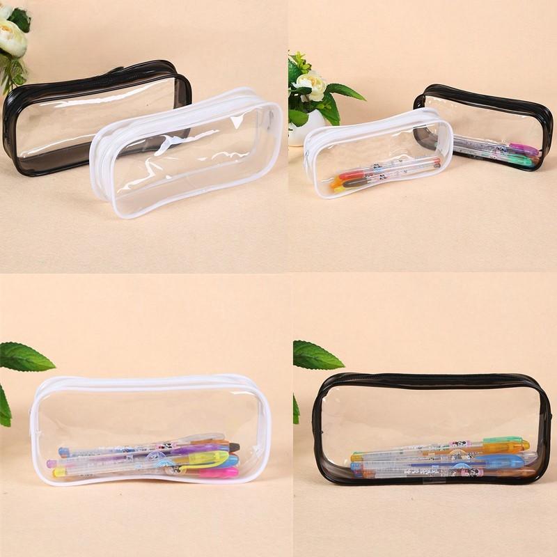 1Pc Soft Plastic Transparent Pencil Case Student Pvc Clear Pen Bag Transparent Bag Office Student Supplies
