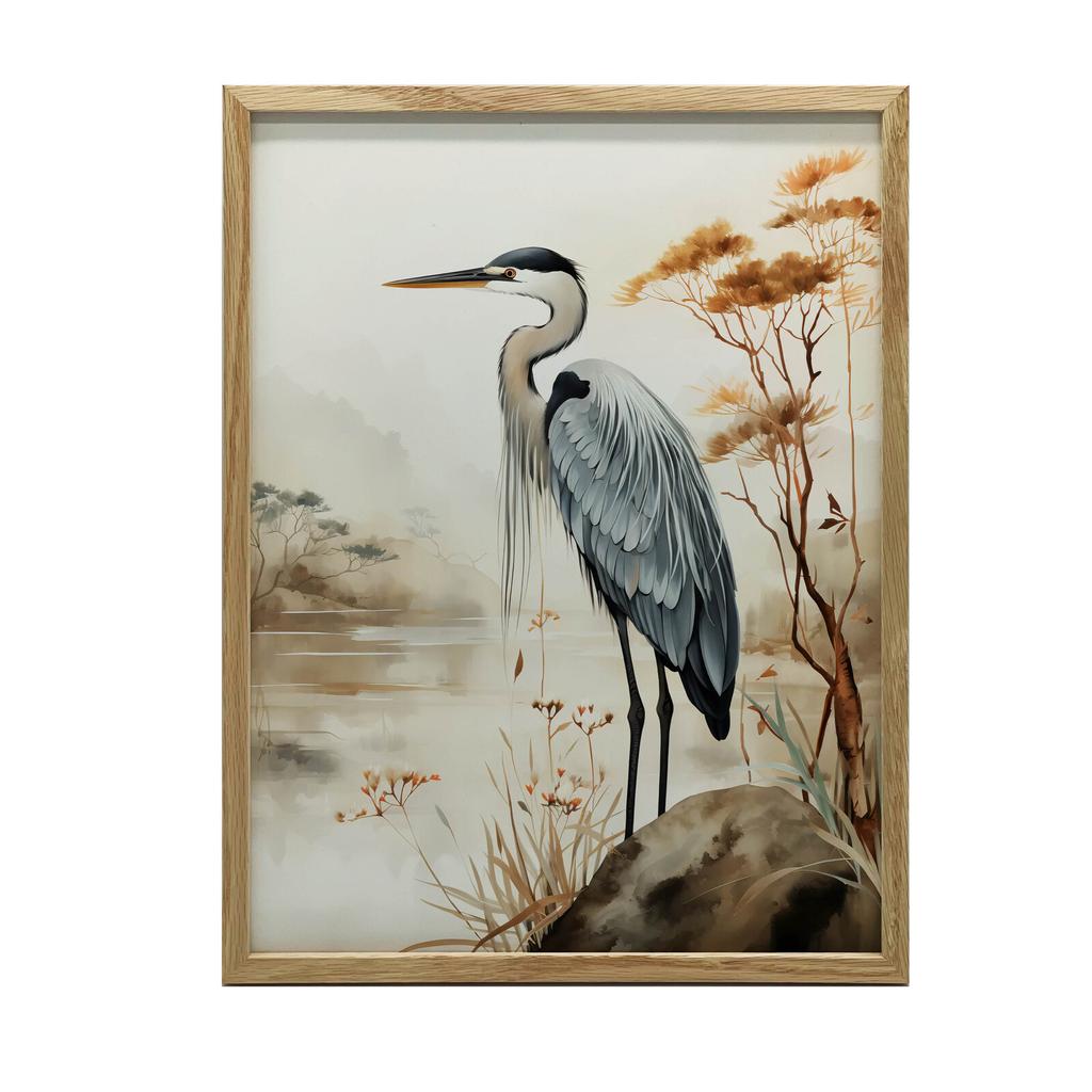 A Walk On the Misty Lake A Walk On the Misty Lake, 30X40 Cm, Gold Aluminum Frame, 230 Gsm Matte Paper