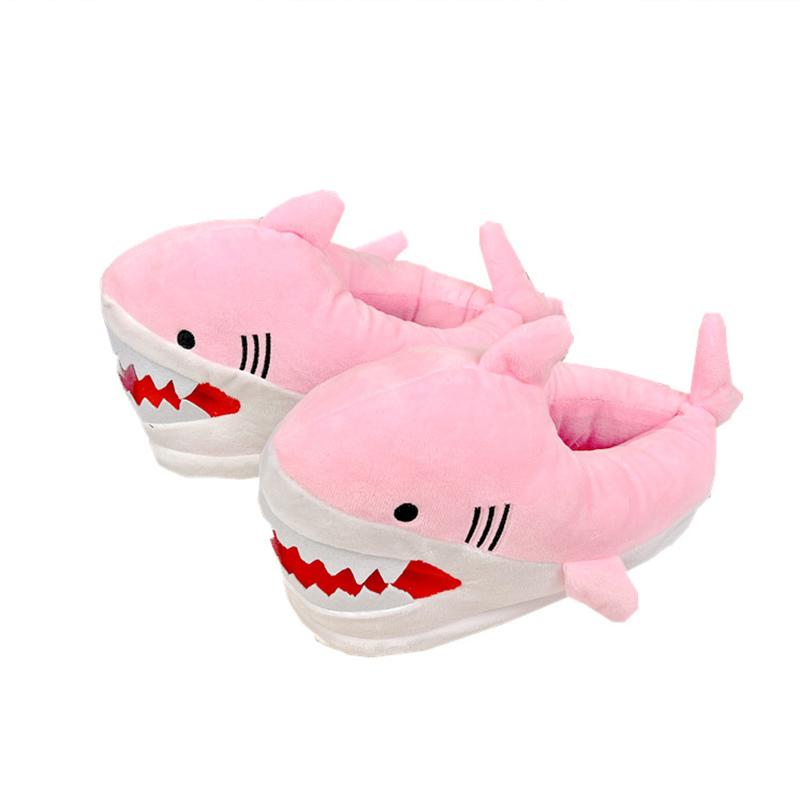 Cool Cartoon Men's Shark Slippers Design Boys Flurry Slides For Men Indoor Shoes Winter Man Slippers 2024 New Arrivals