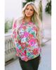 Floral Long Sleeve Top with Twisted Hollow-out Back