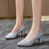 Autumn New Fashion Temperament Elegant Comfortable Soft Sole Women's Thick Heel Low Heel Comfortable Casual High Heels 2025