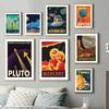 Mid Century Space Travel Vintage SciFi Wall Art Canvas Painting Nordic Posters and Prints for Living Room Decor Modern Home Wal
