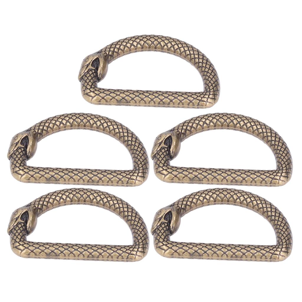 5Pcs D Rings Zinc Alloy Sturdy Durable Multifunctional Wide Application Metal D Rings for Bag Backpack BeltBronze