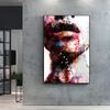 Abstract Colorful Women's Face Oil Painting Wall Art Posters and Prints Living Room Decoration Pop