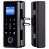 LeadwayTek Smart Glass Digital Intelligent Biometric Electronic Door Lock for Frameless Sliding Smart Fingerprint Keyless Keyless Tuya Bluetooth Black