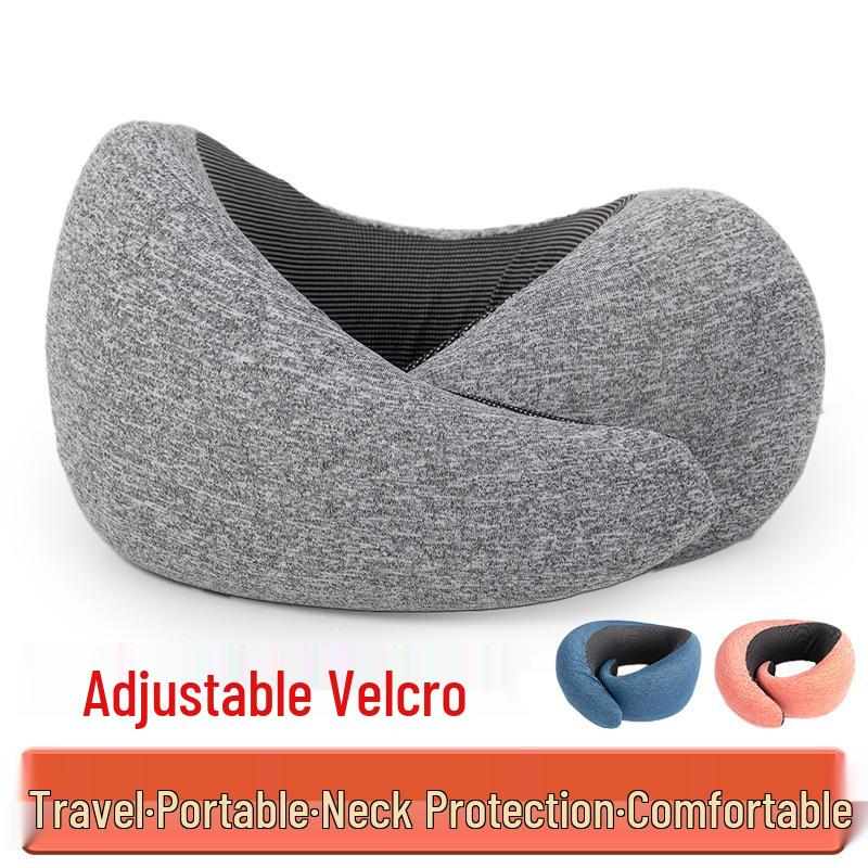 U-Shaped Memory Foam Travel Neck Support Pillow - Portable and Storable Snail Design