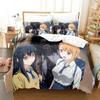 Luxury New 3D Print Anime Mieruko-chan Bedding Set Duvet Cover Bed Set Quilt Cover Pillowcase King Queen Boys Adult Bedding Set