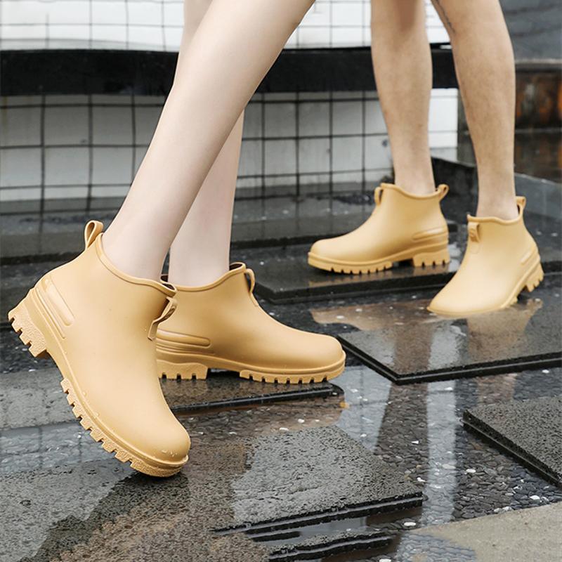 Summer New Women's Fashion Slip-on Sleeve Waterproof Outdoor Leisure All-match Non-slip Womens Rain Boots Water Shoes Size 36-41