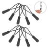 10Pcs Black Nylon Zipper Puller Cords Durable 25cm Puller 45cm Rope Replacement for Backpack Bags Key Rings Mobile Phones