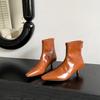 Fashion Pointed Toe Women Ankle Boots Sock Stretch Shoes Thin Mid Heels Black Beige Brown Fashion New Arrivals Party Pumps 35-39 Dress