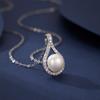 S925 Sterling Silver Water Drop Pearl Necklace Women's Fashion Light Luxury Clavicle Chain Natural Freshwater Pearl Pendant Premium
