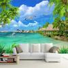 3d Coconut Tree Wallpaper Sea Scenery Wall Mural Living Room Tv Sofa Background Murals
