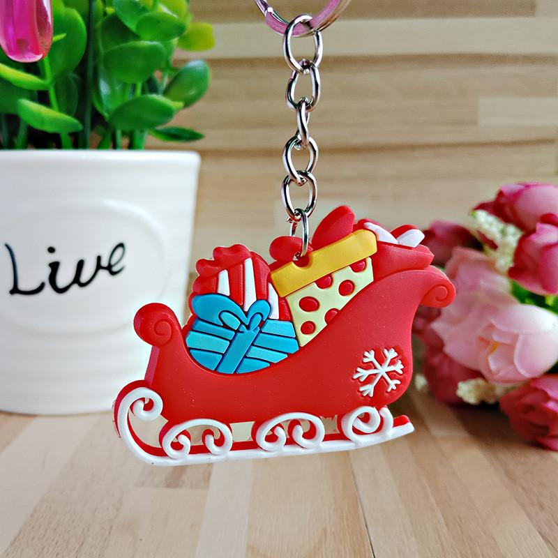Christmas Keychain Christmas Decoration Santa Claus Elk Snowman Keychain New Year Decoration 2021 Children's Gift Key Ring Chris