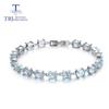 Natural Sky Blue Topaz Bracelet Brazil Oval5*7mm Gemstone 925 Sterling Silver Fine Jewelry for Women Daily Wear