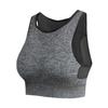 Ladies Wirefree Breathable Mesh Patchwork Beauty Back Bra Shockproof Padded Quick-Drying Solid Seamless Fitness Tops