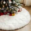 White Plush Christmas Tree Skirt  with Soft Fluffy Border, Luxury -like Feel for Xmas, Weddings, Parties & Holiday Decorations