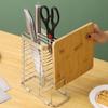 Multi-functional Stainless Steel Kitchen Knife Holder Pot Lid Storage Rack Cutting Board Organizer Household Stand Shelf