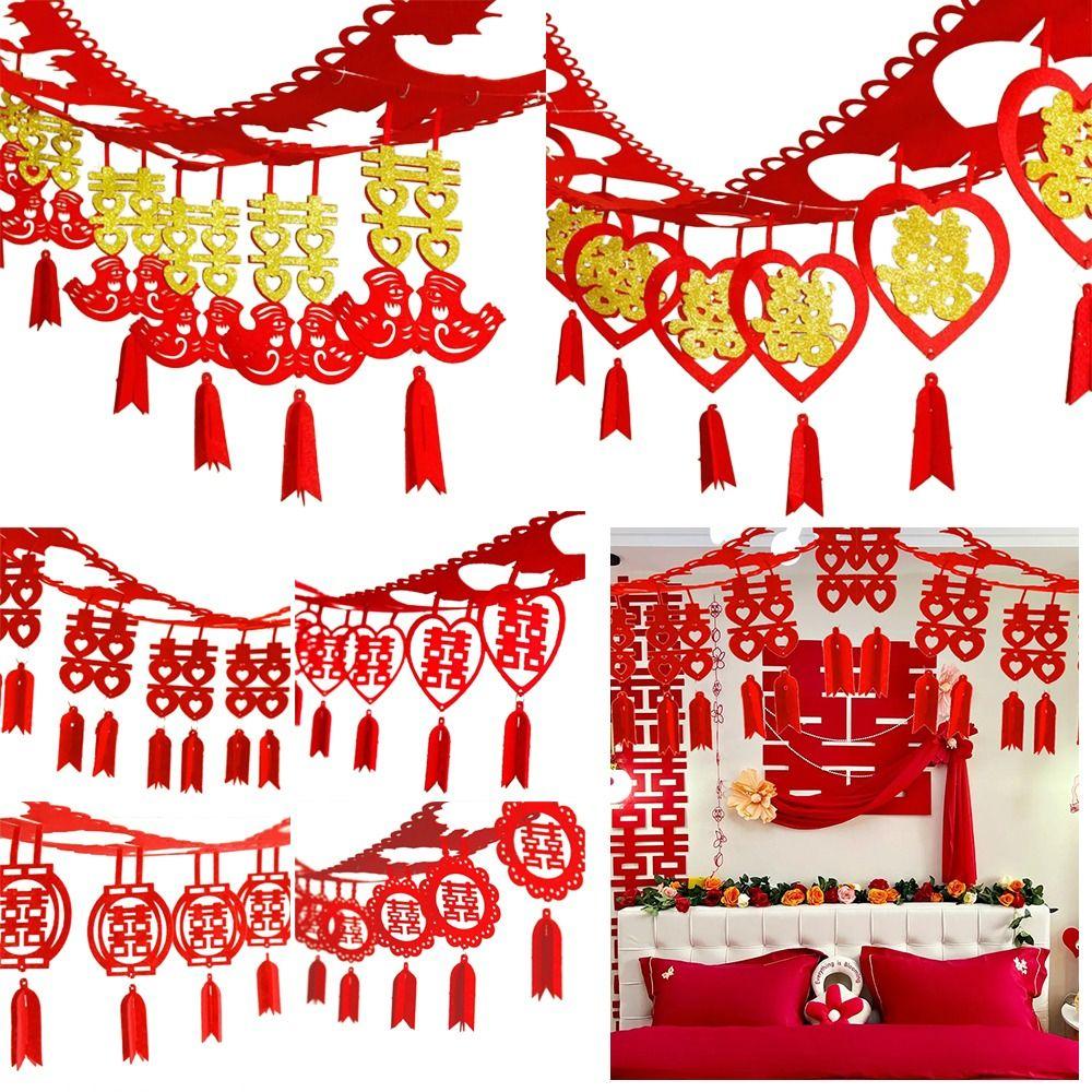 Chinese Style Chinese Marriages Hanging Banner DIY Wall Ornament New Year Party Decorations