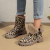 Fashion Winter Warm Snow Boots Women Fashion Thickened Fluff Trend Leopard Shoes Women Casual Leopard Mid Calf Comfortable Boots Women