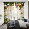 2pcs Set Christmas-Themed Curtains - Digital Print Rod Pocket Design Polyester  Perfect for Living Room Kitchen Bedroom Windows