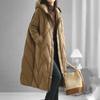 Women Loose Long Coat White Duck Down Jacket Winter Overcoat Hooded Puffer Parkas