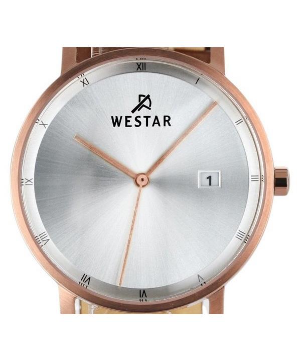 Westar Profile Brown Leather Strap Silver Dial Quartz 50221PPN627 Men's Watch