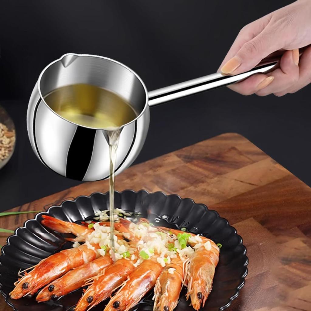 Butter Warmer - Multi-Function Stainless Steel Pot for Milk Heating, Turkish Coffee, and Chocolate Melting (10oz/300ml)