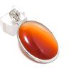 Natural Carnelian Gemstone 925 Sterling Silver Jewelry Pendant 2.05" w4Q46