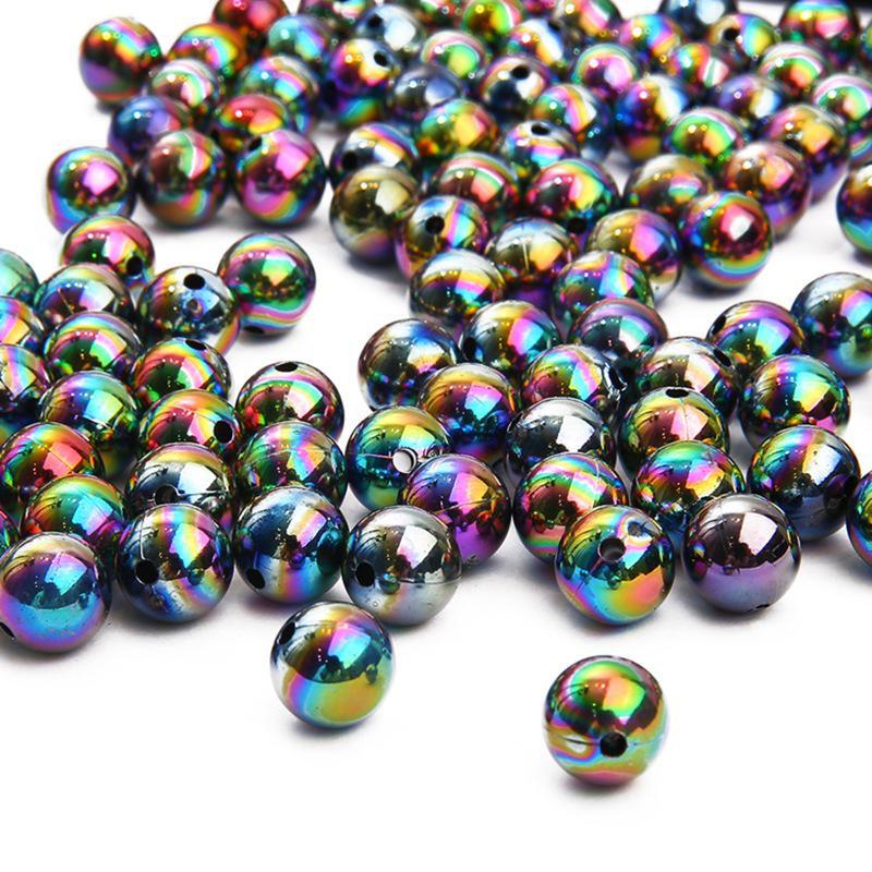 Acrylic ABS Imitation Pearl AB Color Round Beads for DIY Bracelets and Jewelry Accessories