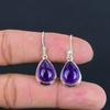 Natural Royal Blue Amethyst Cabochon 925 Sterling Silver Handcrafted Earring LiteWeight HandMade Earring Gift for Best Girl Gift For Bridal