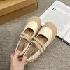 Velcro Mary Jane Shoes Fashionable and Comfortable Female Summer Retro Single Shoes Ugly Cute Big Head Flat Shoes