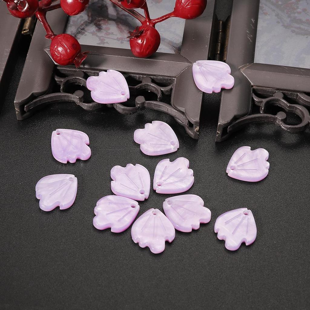 10pcs Acrylic Imitation Shell Peony Petals Pendant Charm For Jewelry Making Antique Accessories