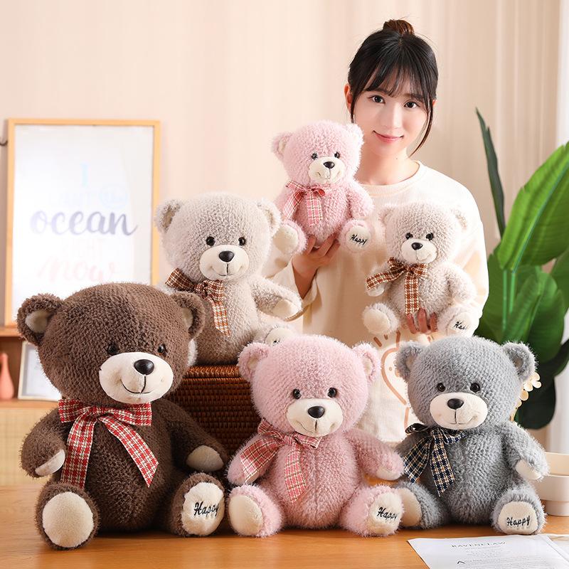 Bow Tie Teddy Bear Plush Toy Doll Sitting Cuddle Bear Doll Cute Bear For Girlfriend Valentine'S Day Gift