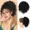 Synthetic Messy Bun Hair Piece - Loose Wavy Curly Drawstring Ponytail Wig Extensions Claw Ponytail For Women Wear