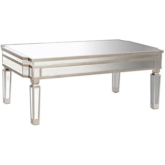 Coffee Table - HOME ESPRIT - Mirror Wood MDF - 108x61x44 Cm - Multicolor - Rectangular