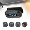 Car Tyre Pressure Monitor Tire Pressure Monitoring System Temperature Warning Fuel Save Solar TPMS With 4 External Sensors
