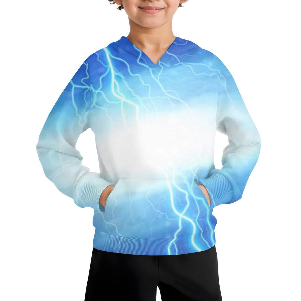 Boys Casual Fashion Long Sleeve Hooded Pocket Sweatshirt