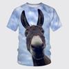 Summer 3D Animal Donkey Graphic T Shirts Men Fashion Casual Personality Printed Hip Hop Street Style Round Neck Short Sleeve