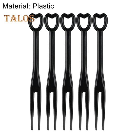 100Pcs/Set Cake Fork Lightweight Anti-wear 2 Colors Attractive Practical Food-grade Fruit Fork for Gifts