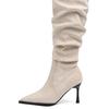 Boot Tip Autumn Temperament Sub New Small Man 2025 Stack Boots Thin Heel Boots Women's High Heel Suede Head