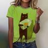 Funny Animal Graphic Women's T Shirts Causal Short Sleeve Top Women Kawaii Fashion Oversized Female Clothing Ladies Summer Tees