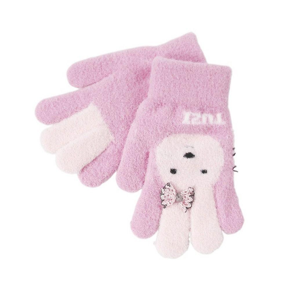 Thickened Autumn Winter Gloves Warm Warm Mittens Full Finger Gloves Hand Warmer  Boys Girls