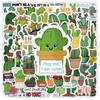 100 Pieces of Cactus Green Plant Graffiti Stickers, Hand Drawn Luggage, Stationery Box, Waterproof Stickers