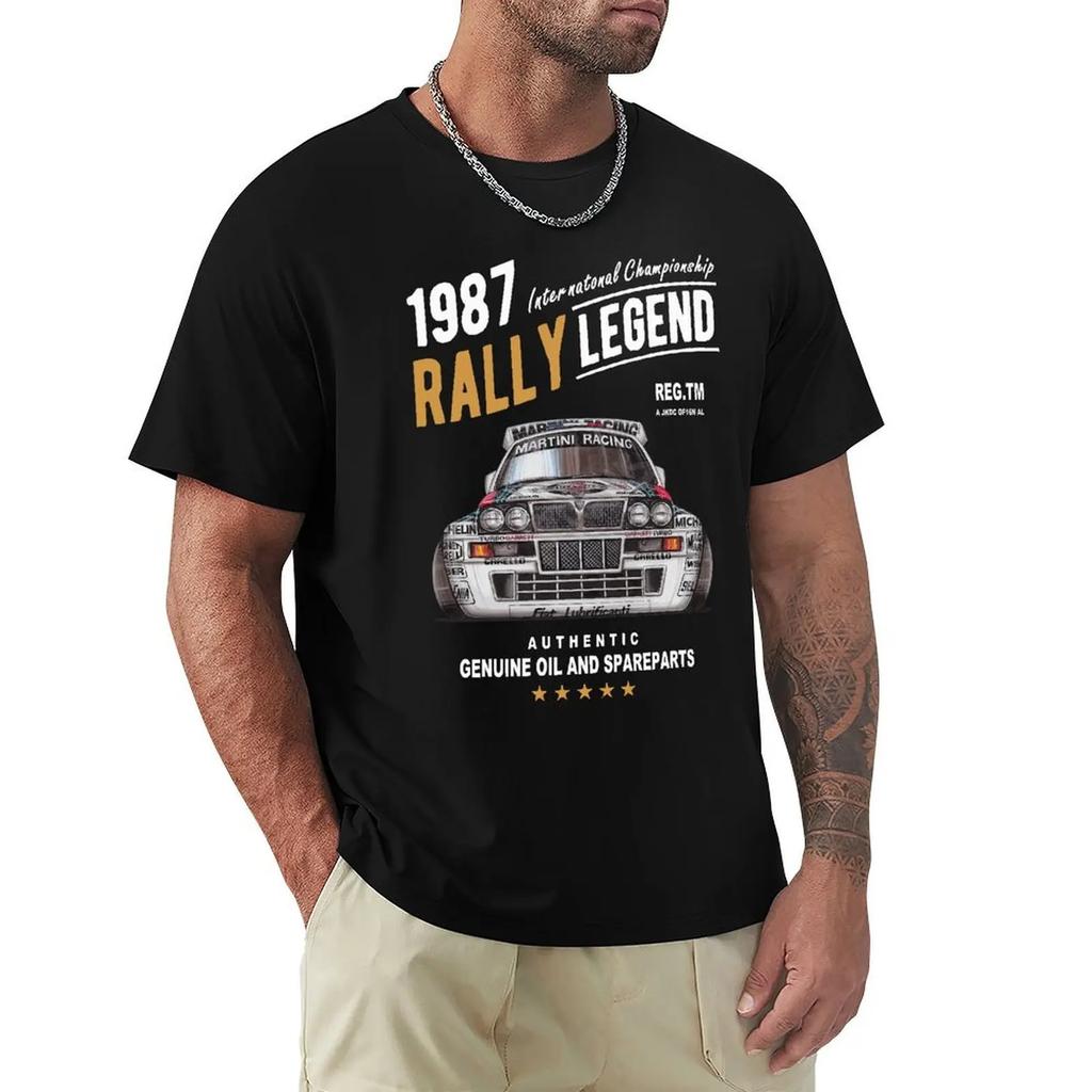 Rally Motif With 1987 Lancia Delta Integrale Hf Car Men 2019 Summer Brand Cotton Hip Hop Fitness Clothing Men T Shirt